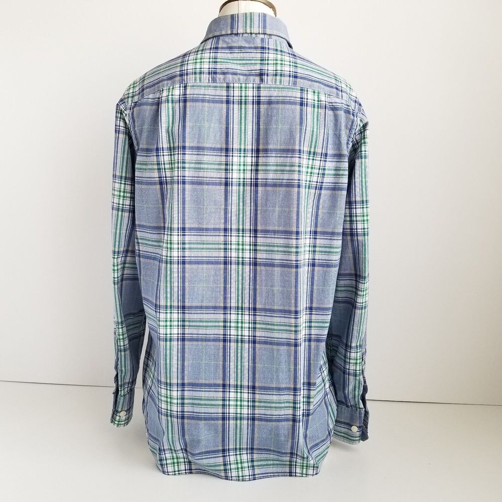 Banana Republic Button Up Shirt Mens S Roll Tab Sleeve Plaid Flap Chest Pockets - Picture 4 of 7